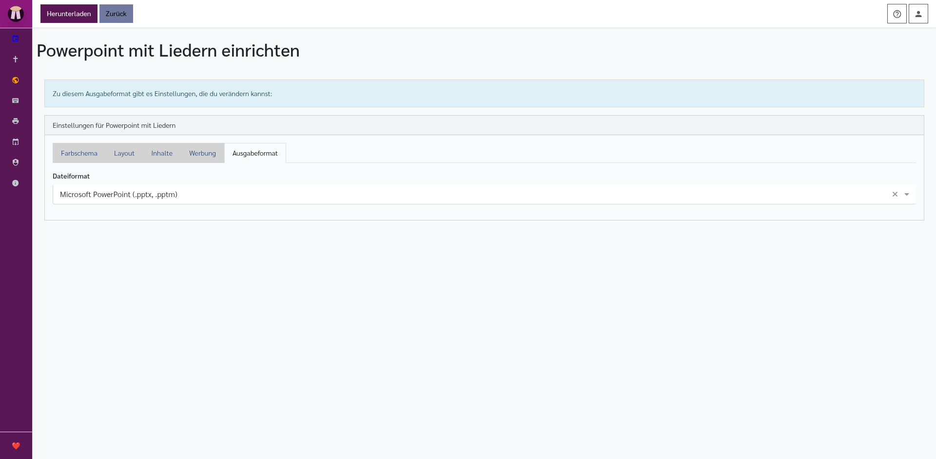PowerPoint-Ausgabeformat