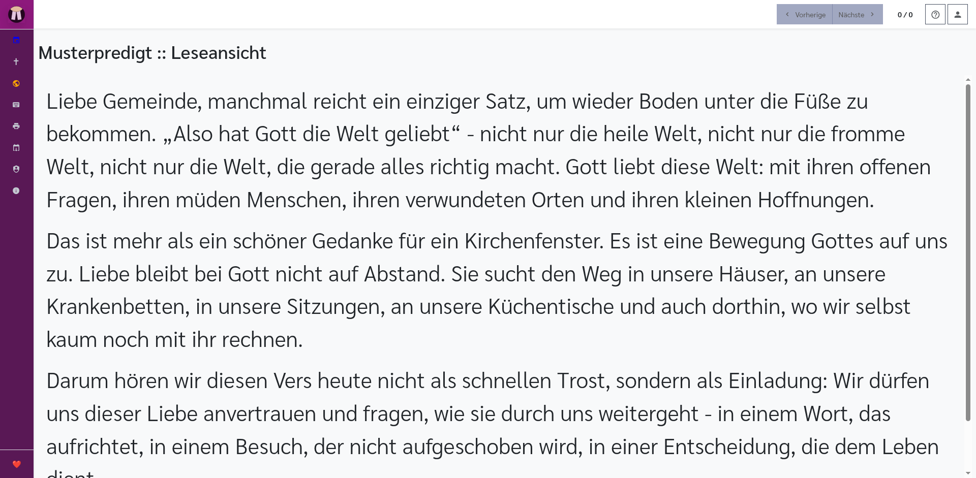 Predigt-Leseansicht