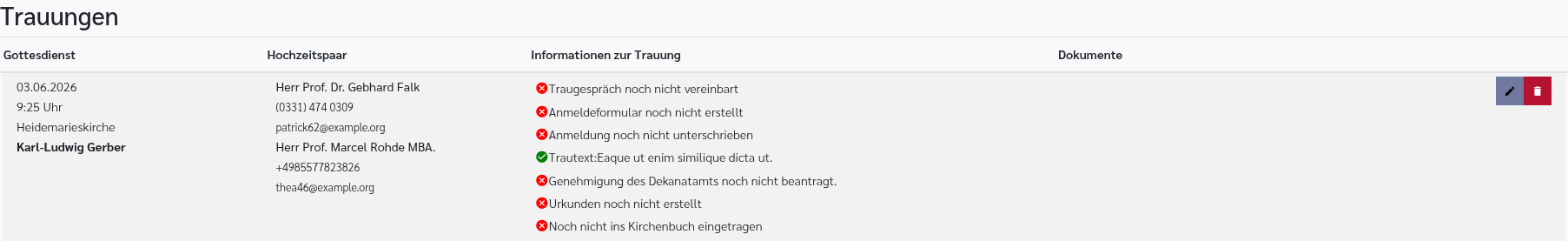Reiter: Trauungen